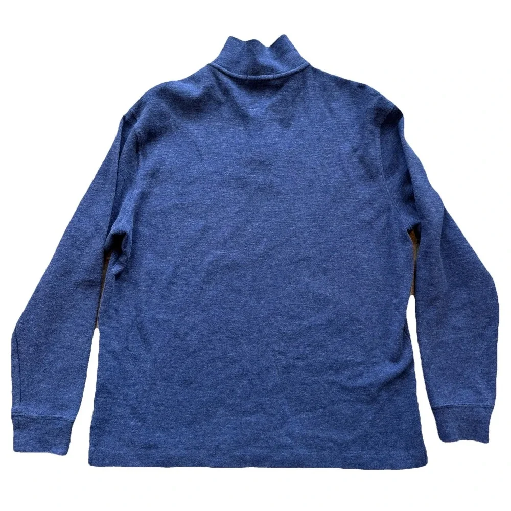POLO RALPH LAUREN Men's 100% Cotton 1/4 Zip Knit Pullover‎ Blue SZ Large